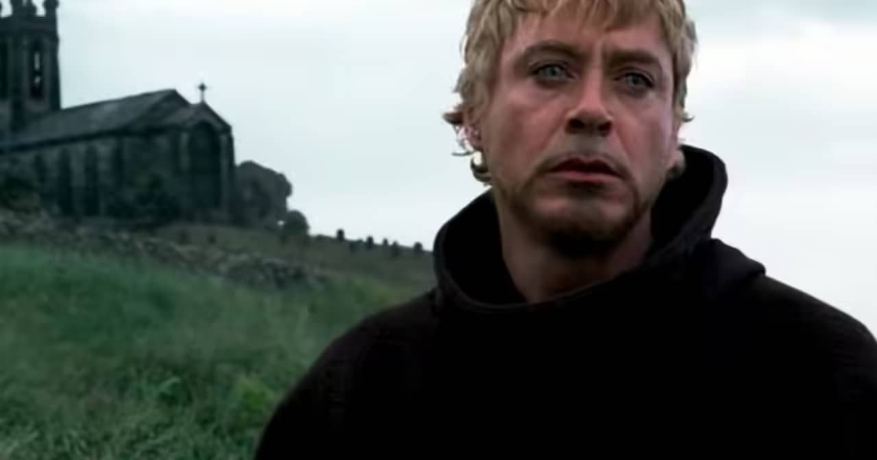 Lazarus as a monk outside a monastery